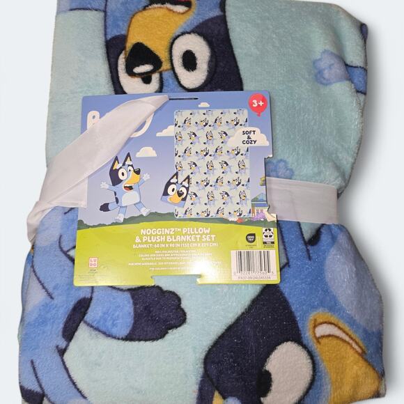 Bluey Pillow & Plush Blanket Set New - Picture 2 of 2